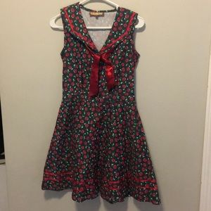 Tatyana Retro Cherry Pin-Up Dress